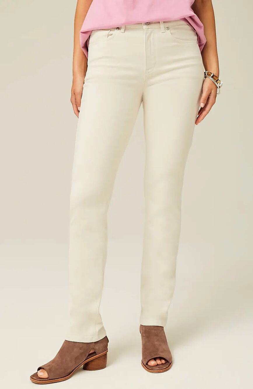 J.Jill NWT Straight Leg Jeans Cream Fitted Sz 16 Sits At Waist 30” Inseam